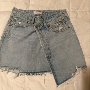 AGOLDE Women's Light Blue Denim Skirt